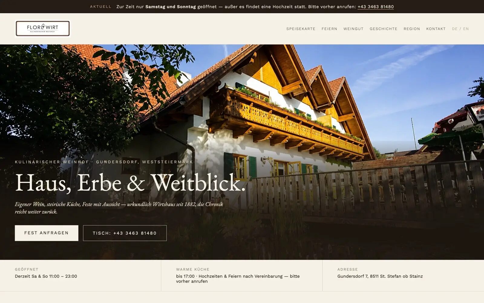 Florlwirt — Kulinarischer Weinhof — Projektansicht