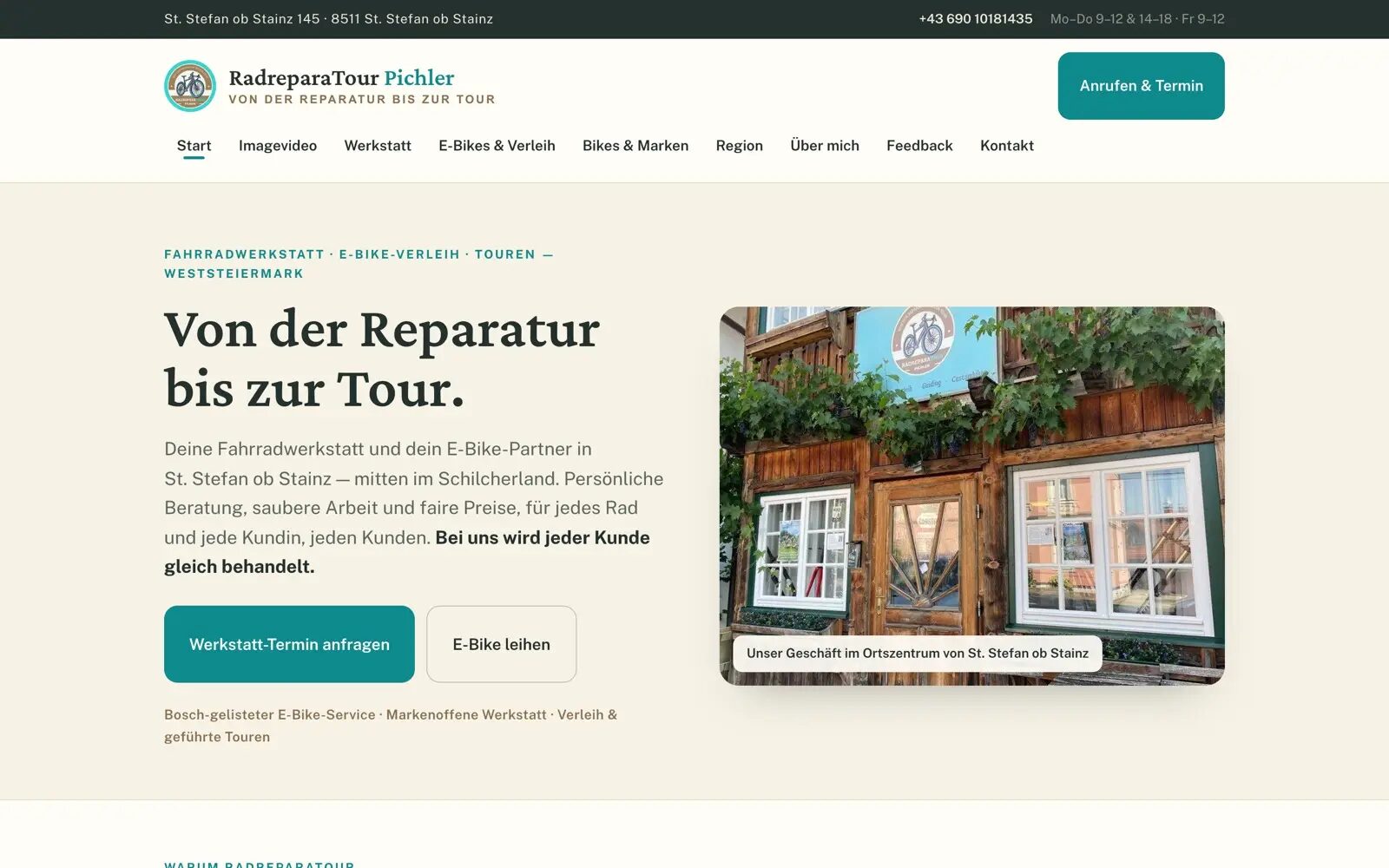 RadreparaTour Pichler — Projektansicht